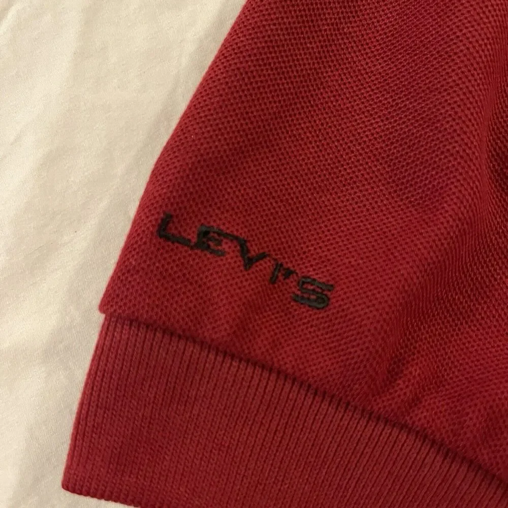 Vintage Levis‎ Shirts Red Polo Shirt Size Medium Made in Korea
